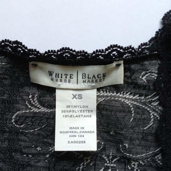 WHBM Black Silver Damask Corset Style Tank Cami - Picture 7 of 8